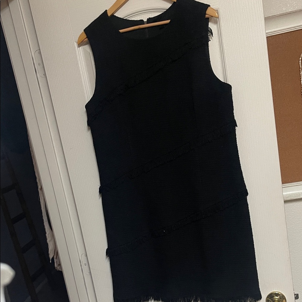 Ann Taylor Black Textured Mini Dress